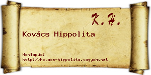 Kovács Hippolita névjegykártya